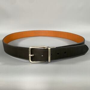 SHINOLA Size 42 Black Tan Solid Leather Belt